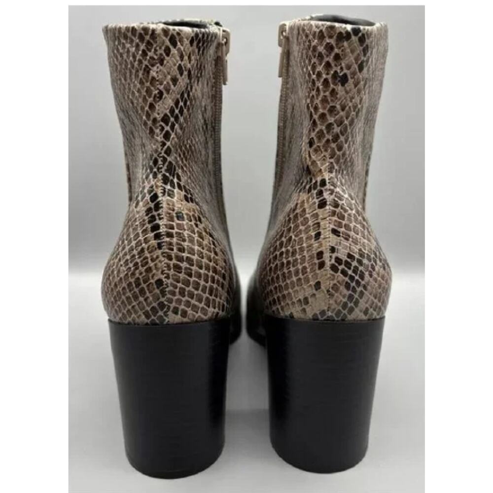 New Directions Glenda Ankle Boots Women’s Size 10 M Snake Print Booties Zip - Picture 3 of 4